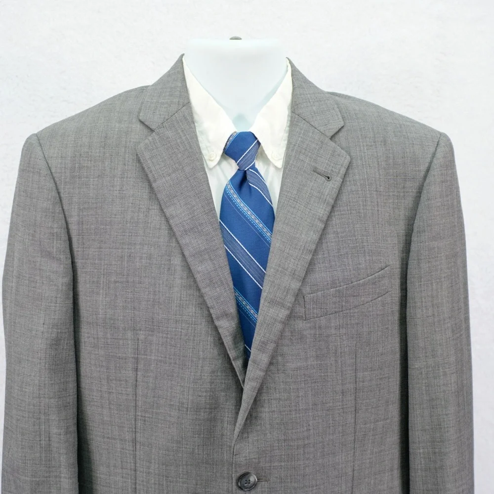 Joseph Abboud Tellegno 1900 Super 120s Wool Gray Sharksin Wool Blazer -40L Slim-